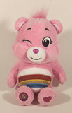 2024 TCFC Care Bears Basic Fun Sparkle Cheer Bear Rainbow Pink 10" Stuffed Plush Toy