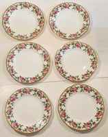 Salisbury Bone China Victoria Rose 7 3/4" Salad Plates Set of 6