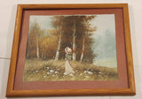 Girl Walking in Meadow By Trees Original Painting By Denala