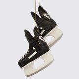 Black and White Resin Pair of Ice Hockey Skates 3 1/2" Hanging Ornament
