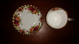 1960s Royal Albert Old Country Roses Tea Cup and Saucer Set