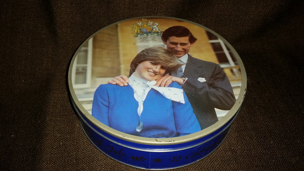 Collectible 1981 Prince Charles and Diana Royal Wedding Huntley and Palmers Biscuits Tin - Treasure Valley Antiques & Collectibles