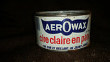 Vintage 1950s AerOwax Clear Paste Wax 1lb 454g Full Tin Container English French - Treasure Valley Antiques & Collectibles