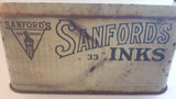 Antique 1920s Sanford's Inks Blue-Black Premium Writing Fluid Tin Chicago - Treasure Valley Antiques & Collectibles