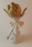 Vintage Porcelain Ceramic Ballerina with Gold Slippers and Hair Bow - Treasure Valley Antiques & Collectibles