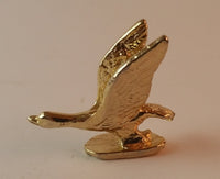 Vintage Miniature Metal Gold-Look Goose Figurine - Treasure Valley Antiques & Collectibles