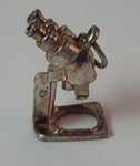 Vintage 1970s Silver Look Microscope Charm Pendant - Treasure Valley Antiques & Collectibles