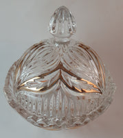 Vintage Princess House Germany 24% Lead Crystal Gold Trim Candy Dish With Lid - Treasure Valley Antiques & Collectibles