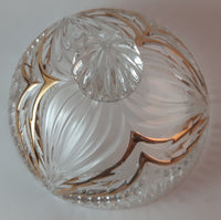 Vintage Princess House Germany 24% Lead Crystal Gold Trim Candy Dish With Lid - Treasure Valley Antiques & Collectibles