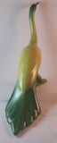 Vintage Green and Yellow Crane Swan Bird Ceramic Tip of Beak has previous repair. - Treasure Valley Antiques & Collectibles