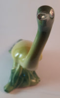 Vintage Green and Yellow Crane Swan Bird Ceramic Tip of Beak has previous repair. - Treasure Valley Antiques & Collectibles