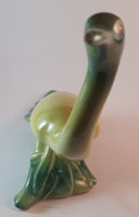 Vintage Green and Yellow Crane Swan Bird Ceramic Tip of Beak has previous repair. - Treasure Valley Antiques & Collectibles