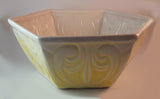 Vintage California Calif. U.S.A. 1306 Yellow and White Hexagon Shaped Pottery Planter - Treasure Valley Antiques & Collectibles