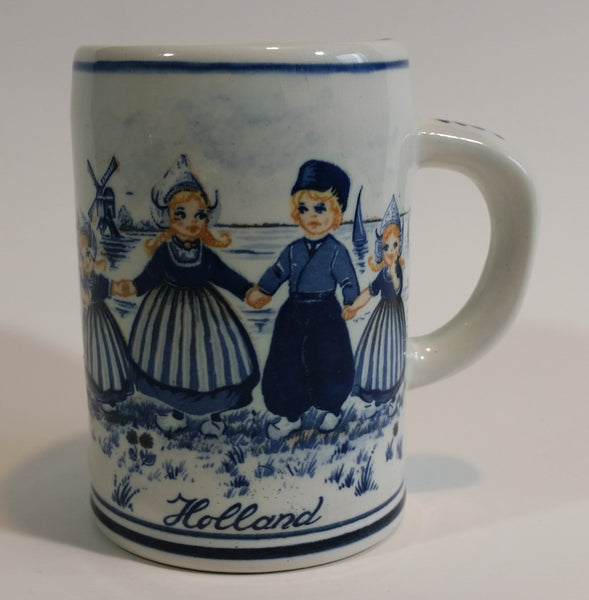 1950s Delfts Blauw Dutch Boy with Girls Stein Mug #442 - Treasure Valley Antiques & Collectibles