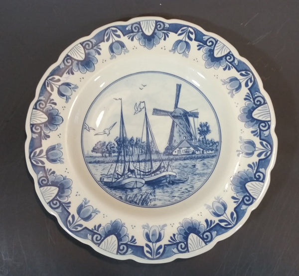 Vintage Delft Blue Sailboats and Windmill Rotterdam Wall Plate - Treasure Valley Antiques & Collectibles