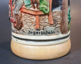 Vintage Jagerlatein German Stoneware  Lidded Beer Stein - Men Drinking At a Table - Treasure Valley Antiques & Collectibles