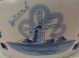 Vintage Delft Blue Handpainted Porcelain Windmill Basket - Designed By T.S. Holland - Treasure Valley Antiques & Collectibles