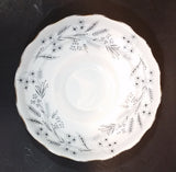 1960s Colclough Bone China Grey Lillies and Barley Gold Trim Saucer - Made in England