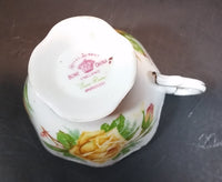 1950s Royal Albert "Tea Rose" Yellow Bone China Footed Tea Cup 839056 - Treasure Valley Antiques & Collectibles