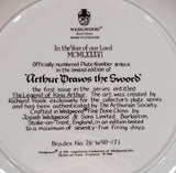 1986 Wedgwood "Arthur Draws The Sword" 9" Limited Edition Collector Plate #8782A In Box - Treasure Valley Antiques & Collectibles