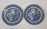 1980s Churchill England Blue Willow Pattern 8" Side Salad Luncheon Plates Set of 2 - Treasure Valley Antiques & Collectibles