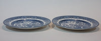 1980s Churchill England Blue Willow Pattern 8" Side Salad Luncheon Plates Set of 2 - Treasure Valley Antiques & Collectibles