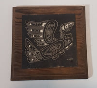 Beryl Eales Handcrafted Scraperboard Etched "Hoho" Pacific N.W. Kwakiutl Indian Design - Treasure Valley Antiques & Collectibles