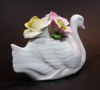 Vintage Very Rare Cotswold Floral English Bone China Swan Flower Bouquet - Treasure Valley Antiques & Collectibles