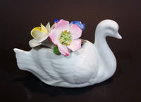 Vintage Very Rare Cotswold Floral English Bone China Swan Flower Bouquet - Treasure Valley Antiques & Collectibles