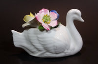 Vintage Very Rare Cotswold Floral English Bone China Swan Flower Bouquet - Treasure Valley Antiques & Collectibles