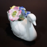 Vintage Very Rare Cotswold Floral English Bone China Swan Flower Bouquet - Treasure Valley Antiques & Collectibles