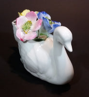 Vintage Very Rare Cotswold Floral English Bone China Swan Flower Bouquet - Treasure Valley Antiques & Collectibles