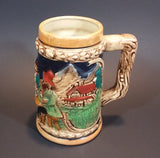 Early 1950s Gift Craft Japan Drinking Bavarian Friends Porcelain Stein Numbered 384 - Treasure Valley Antiques & Collectibles