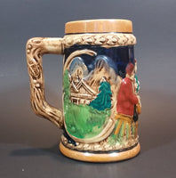 Early 1950s Gift Craft Japan Drinking Bavarian Friends Porcelain Stein Numbered 384 - Treasure Valley Antiques & Collectibles