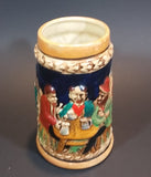 Early 1950s Gift Craft Japan Drinking Bavarian Friends Porcelain Stein Numbered 384 - Treasure Valley Antiques & Collectibles