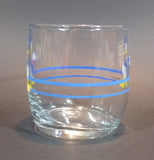 Rare Vintage Donald Duck Disney Blue Ringed Cartoon Character Clear Glass Cup