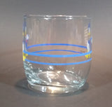 Rare Vintage Donald Duck Disney Blue Ringed Cartoon Character Clear Glass Cup