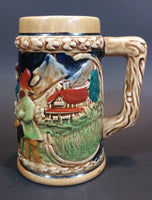 Early 1950s Gift Craft Japan Drinking Bavarian Friends Porcelain Stein Numbered 384 - Treasure Valley Antiques & Collectibles