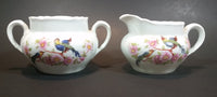 Vintage 1940s PK Unity Germany Birds of Paradise Creamer and Sugar Bowl without Lid - Numbered - Treasure Valley Antiques & Collectibles