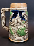 1950s German Oktoberfest Beer Stein Woman Serving Beer to Man Sitting - Japan 6 3/8" Tall - Treasure Valley Antiques & Collectibles