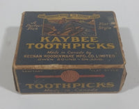 Rare Vintage Kaybee unique flat-style toothpicks Box - Keenan Woodenware - Box is Full - Treasure Valley Antiques & Collectibles