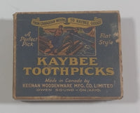 Rare Vintage Kaybee unique flat-style toothpicks Box - Keenan Woodenware - Box is Full - Treasure Valley Antiques & Collectibles