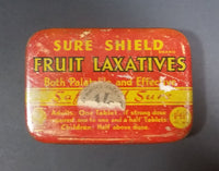 1930s Sure Shield Fruit Laxatives Pastilles Tin - Treasure Valley Antiques & Collectibles