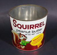 Vintage 1970s Squirrel Peanut Butter 48 oz Net 1.36kg Tin Can No Lid - Treasure Valley Antiques & Collectibles