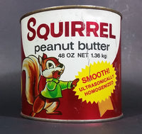 Vintage 1970s Squirrel Peanut Butter 48 oz Net 1.36kg Tin Can No Lid - Treasure Valley Antiques & Collectibles