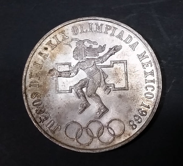 1968 Mexico Olympics 25 Pesos Silver .720 Ley Coin - Treasure Valley Antiques & Collectibles