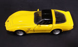 Maisto Yellow 1978 Chevy Corvette Diecast Car 1/39 Scale - Pull back Wind Up Toy - Treasure Valley Antiques & Collectibles