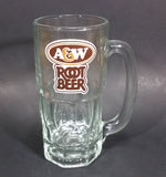 1970s A & W Root Beer Logo 6 7/8" Clear Glass Mug - Treasure Valley Antiques & Collectibles