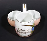 Antique Porcelain Lustreware "A Present" Triple Egg Coddler - Treasure Valley Antiques & Collectibles