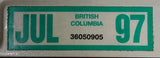 1997 Beautiful British Columbia White with Blue Letters Vehicle License Plate - Treasure Valley Antiques & Collectibles